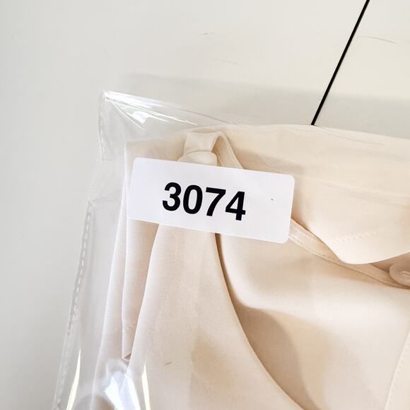 The Fold London Silk Stretch Layered Flowy Blouse Cream Ivory - Size 12 - Picture 13 of 13